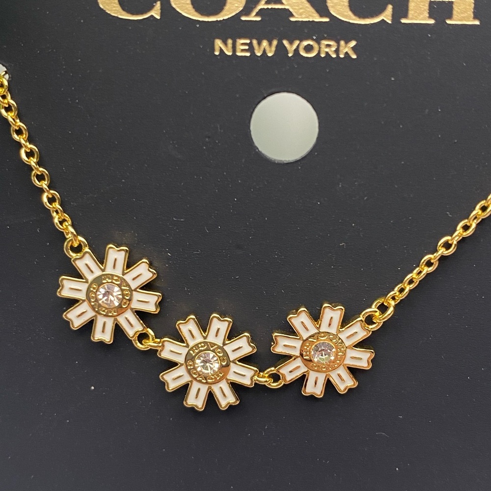 Coach Gold & Cream Floral Necklace (Matching Earrings in my closet)